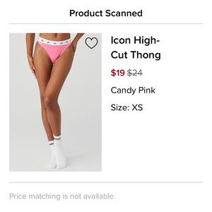 ALO Yoga Icon High-Cut Thong in Pink and Brown